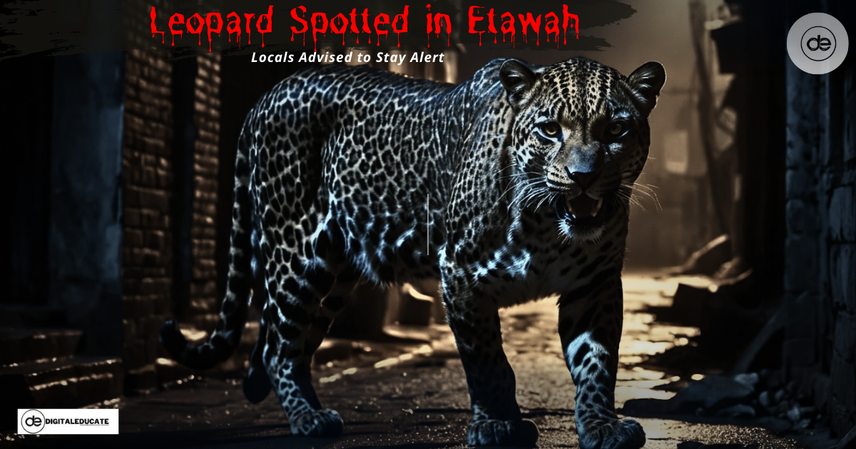 You are currently viewing “Leopard Spotted in Etawah: Authorities Step Up Surveillance, Locals Advised to Stay Alert”